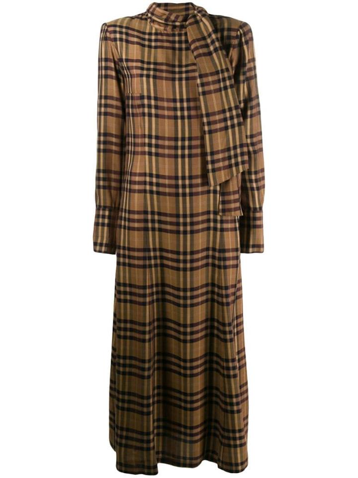 A.f.vandevorst Diamond Check Maxi Dress - Brown