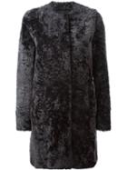 Drome Midi Fur Coat, Women's, Size: Medium, Black, Lamb Skin/lamb Fur