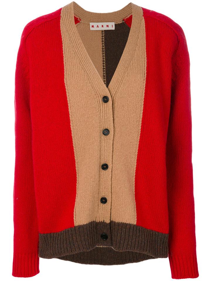 Marni - Colour Block Cardigan - Women - Virgin Wool - 42, Brown, Virgin Wool