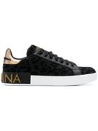Dolce & Gabbana Logo Back Sneakers - Black