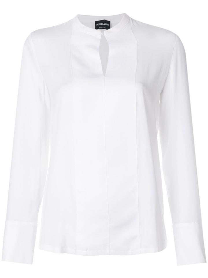 Giorgio Armani Keyhole Detail Blouse - White