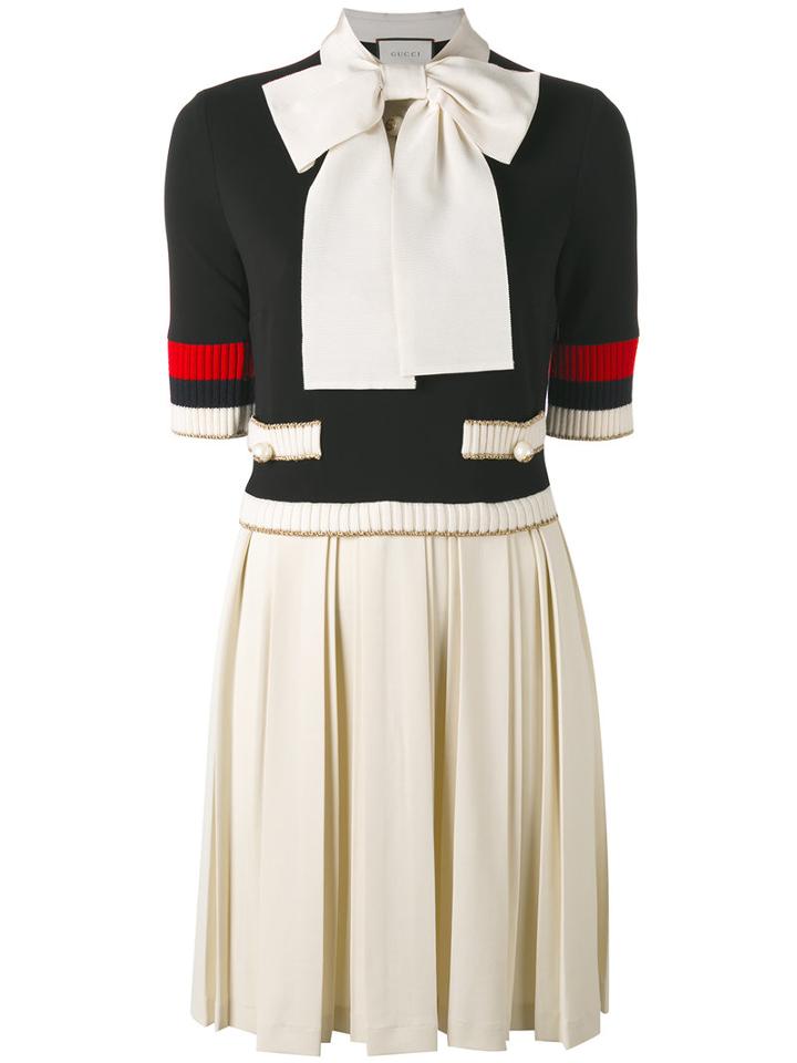 Gucci - Pussy Bow Dress - Women - Spandex/elastane/rayon/viscose/metallic Fibre - M, Blue, Spandex/elastane/rayon/viscose/metallic Fibre