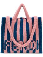 Fendi Shearling Shopping Bag - Blue