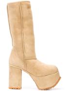 R13 High Platform Boots - Neutrals