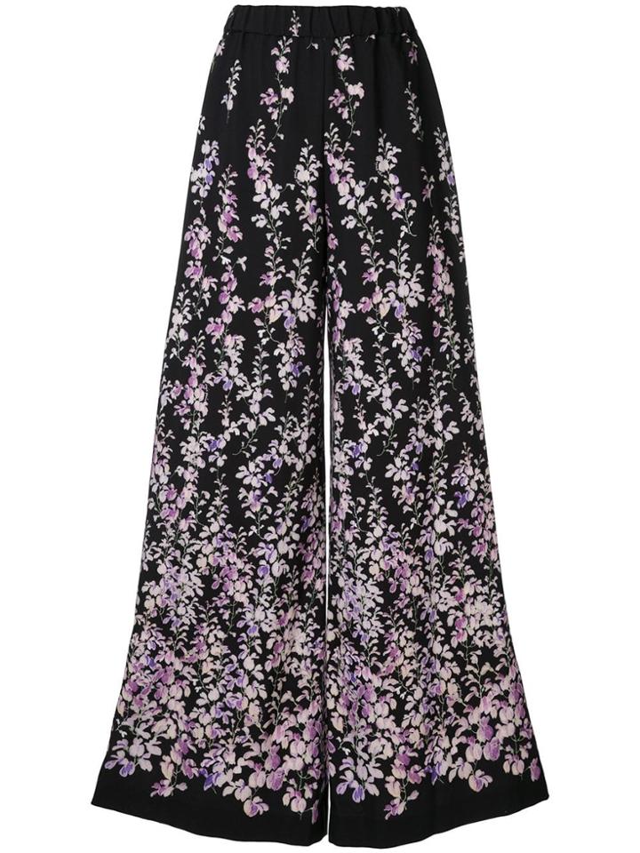 Ingie Paris Floral Print Trousers - Black