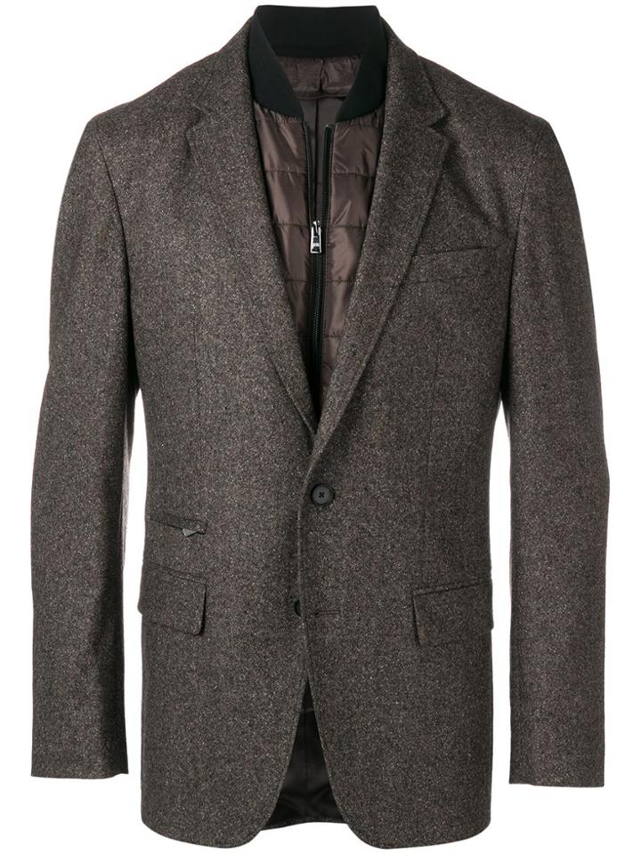 Boss Hugo Boss Layered Padded Detailed Blazer - Brown