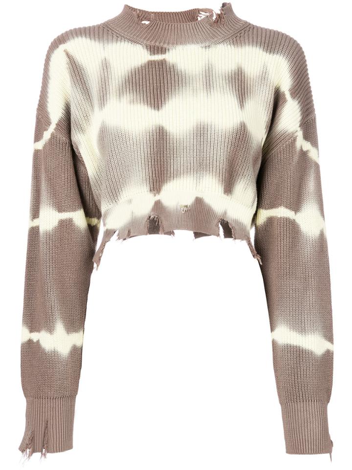 Msgm Tie-dye Ragged Sweater - Nude & Neutrals