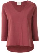 Framed Blusa Manga Longa Linen Framed - Red