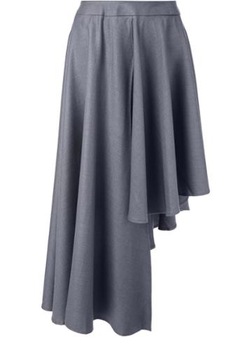 Max Tan Asymmetric Flared Skirt