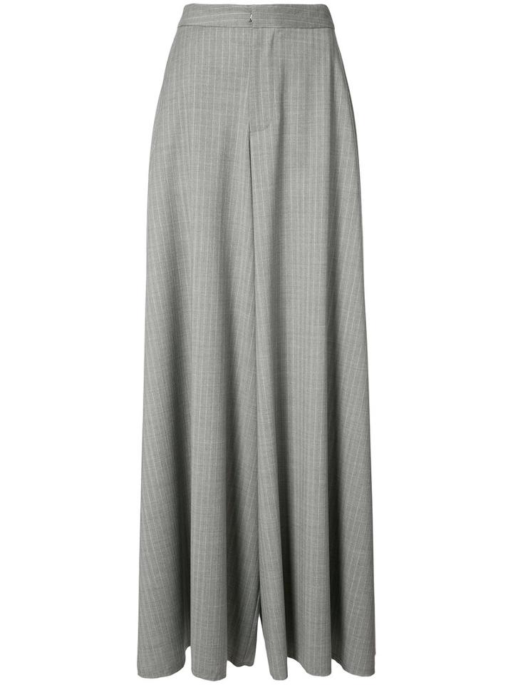 Baja East - Flare Draped Trousers - Women - Virgin Wool - 00, Grey, Virgin Wool