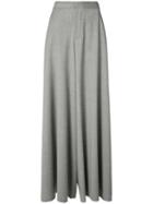 Baja East - Flare Draped Trousers - Women - Virgin Wool - 00, Grey, Virgin Wool