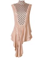 Chloé Sequin Patterned Asymmetric Blouse - Pink & Purple