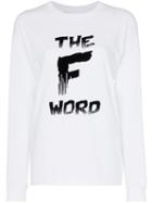 Ashish X Browns The F Word Long Sleeve Cotton T-shirt - White