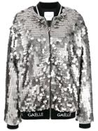 Gaelle Bonheur Sequin Bomber Jacket - Grey