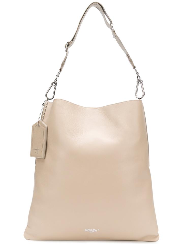 Golden Goose Deluxe Brand Slouched Logo Hobo Tote - Nude & Neutrals