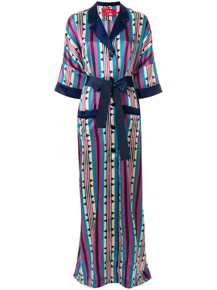 F.r.s For Restless Sleepers Embroidered Belted Dress - Multicolour