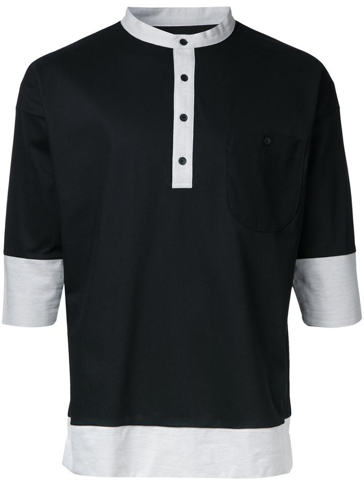 Factotum Contrast Polo Shirt, Men's, Size: 44, Black, Polyester/cotton