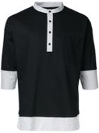 Factotum Contrast Polo Shirt, Men's, Size: 44, Black, Polyester/cotton