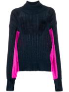 Maison Flaneur Two-tone Roll Neck Sweater - Blue