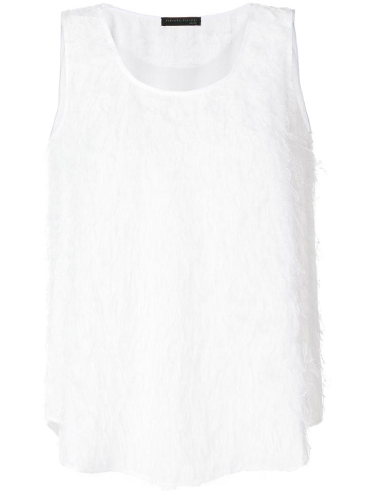 Fabiana Filippi Textured Curved Hem T-shirt - White