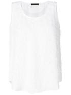 Fabiana Filippi Textured Curved Hem T-shirt - White