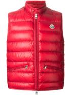 Moncler Gui Padded Gilet, Men's, Size: 4, Red, Polyamide/feather Down