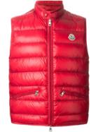Moncler Gui Padded Gilet, Men's, Size: 4, Red, Polyamide/feather Down