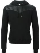 Saint Laurent Panelled Sweatshirt, Men's, Size: Xl, Black, Cotton/lamb Skin