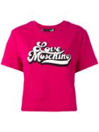 Love Moschino Short-sleeve T-shirt With Logo Branding, Women's, Size: Xxs, Pink/purple, Cotton/spandex/elastane