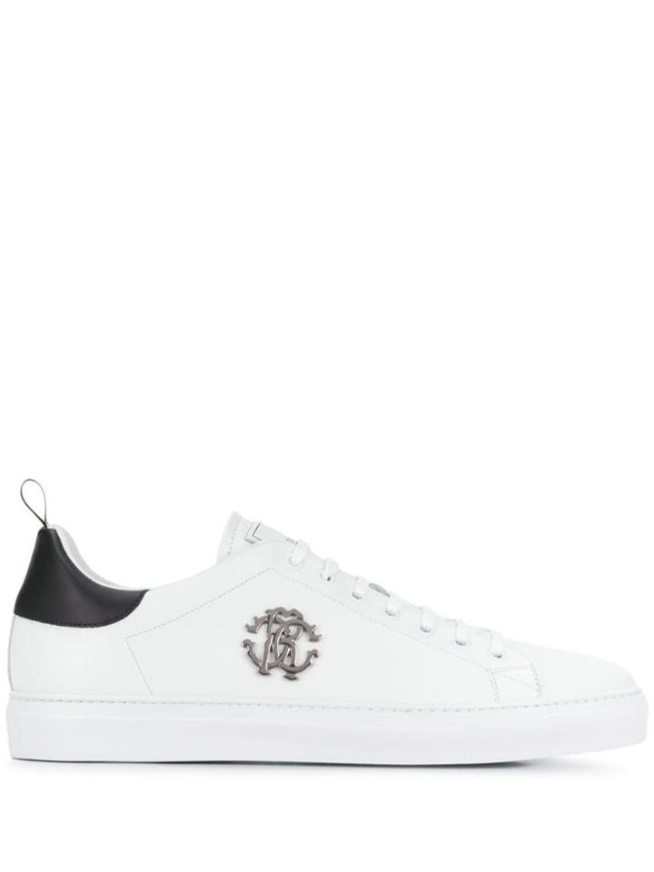 Roberto Cavalli Logo Plaque Sneakers - White