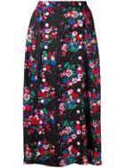 Marc Jacobs Buttoned Floral Skirt - Black