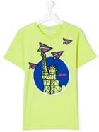 Kenzo Kids Statue Of Liberty Print T-shirt - Green