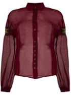 Romeo Gigli Pre-owned Embroidered Patches Sheer Shirt