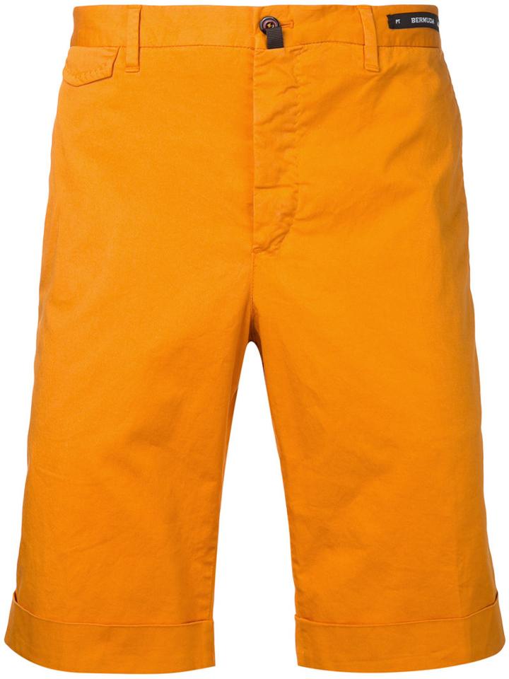 Pt01 - Bermuda Shorts - Men - Cotton/spandex/elastane - 46, Yellow/orange, Cotton/spandex/elastane