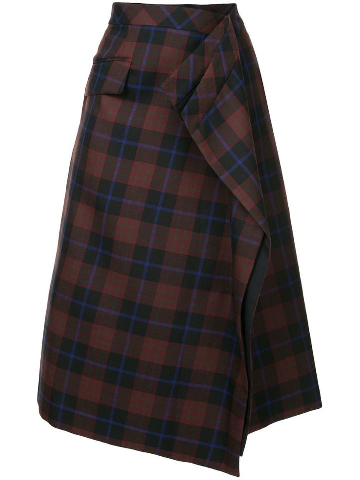 Le Ciel Bleu Checked Ruffle Skirt - Multicolour