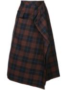Le Ciel Bleu Checked Ruffle Skirt - Multicolour