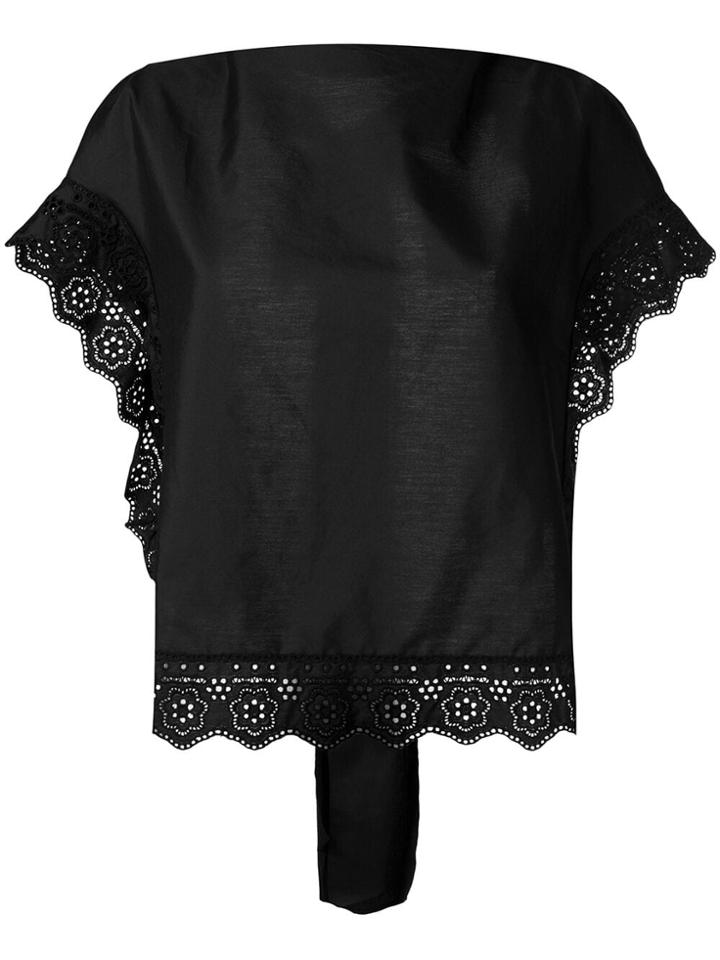 Simone Rocha Lace Trim Bib Top - Black