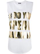 Balmain #doyouspeakbalmain Tank Top, Women's, Size: 34, White, Cotton
