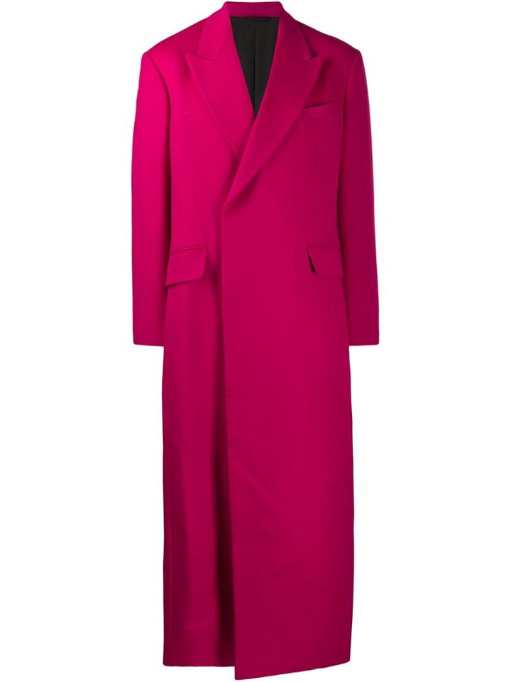 Raf Simons Double Breasted Long Coat - Pink