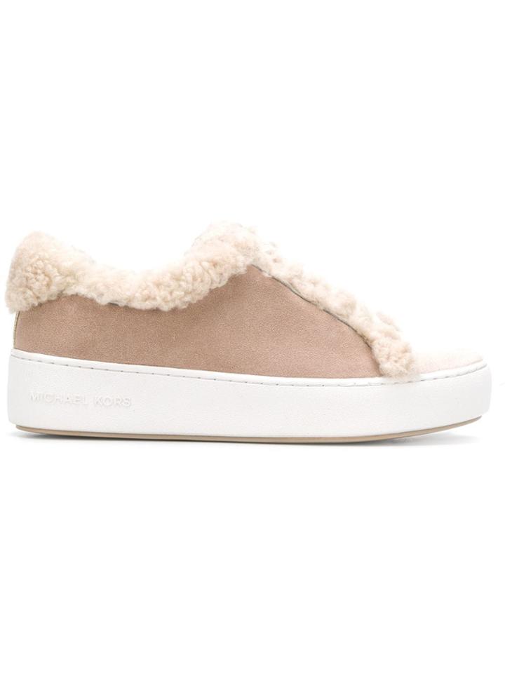 Michael Michael Kors Shearling Low-top Sneakers - Neutrals