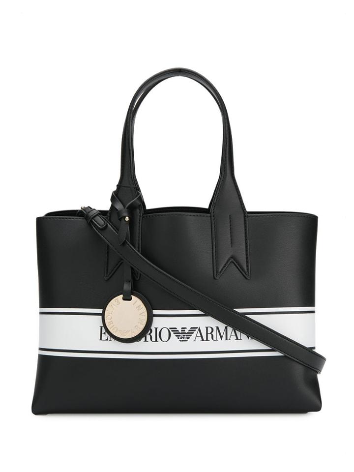 Emporio Armani Contrast Top-handle Tote - Black