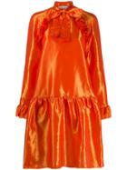 Sofie Sol Studio Taffeta Babydoll Dress - Orange