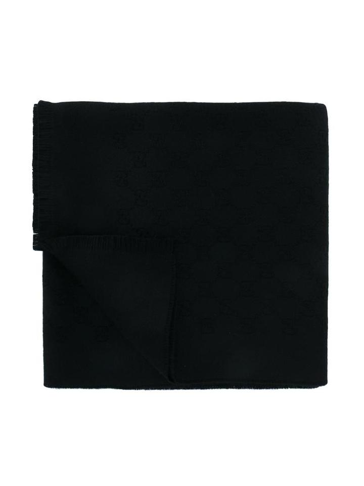 Gucci Classic Scarf, Men's, Black, Wool