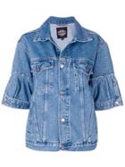 Katya Dobryakova Flowers Decor Denim Jacket - Blue