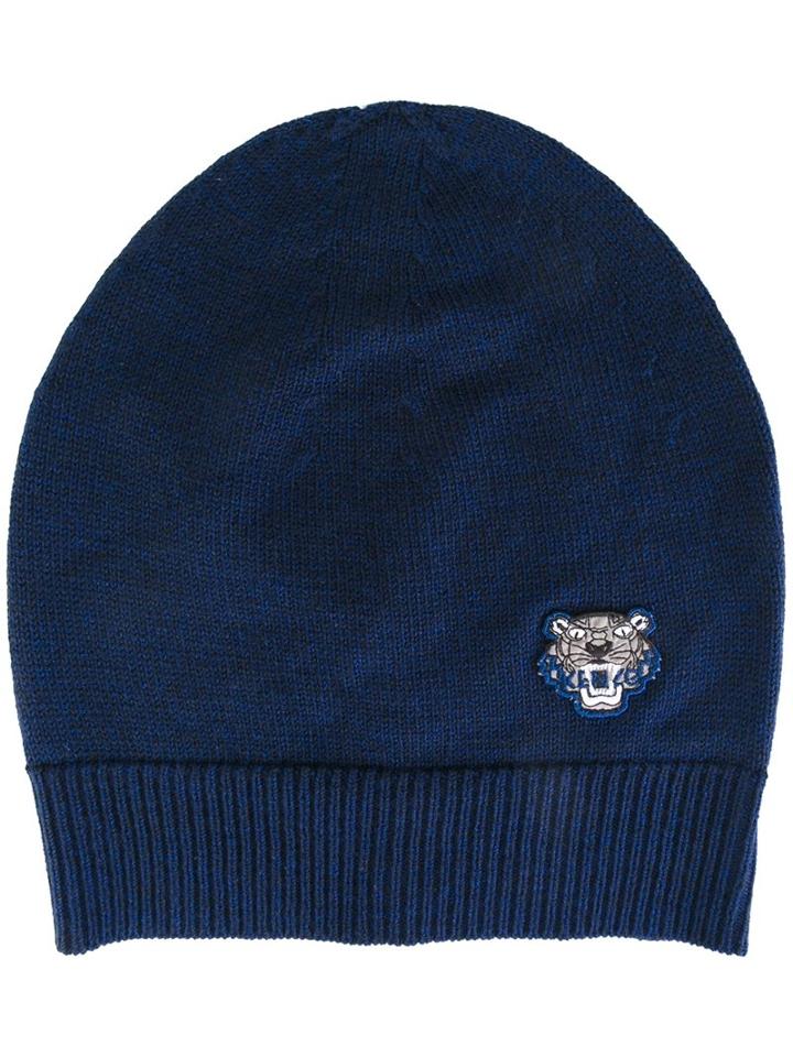 Kenzo 'mini Tiger' Beanie, Men's, Blue, Wool