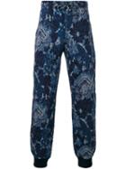 Etro - Floral Print Track Pants - Men - Cotton/polyamide - M, Blue, Cotton/polyamide
