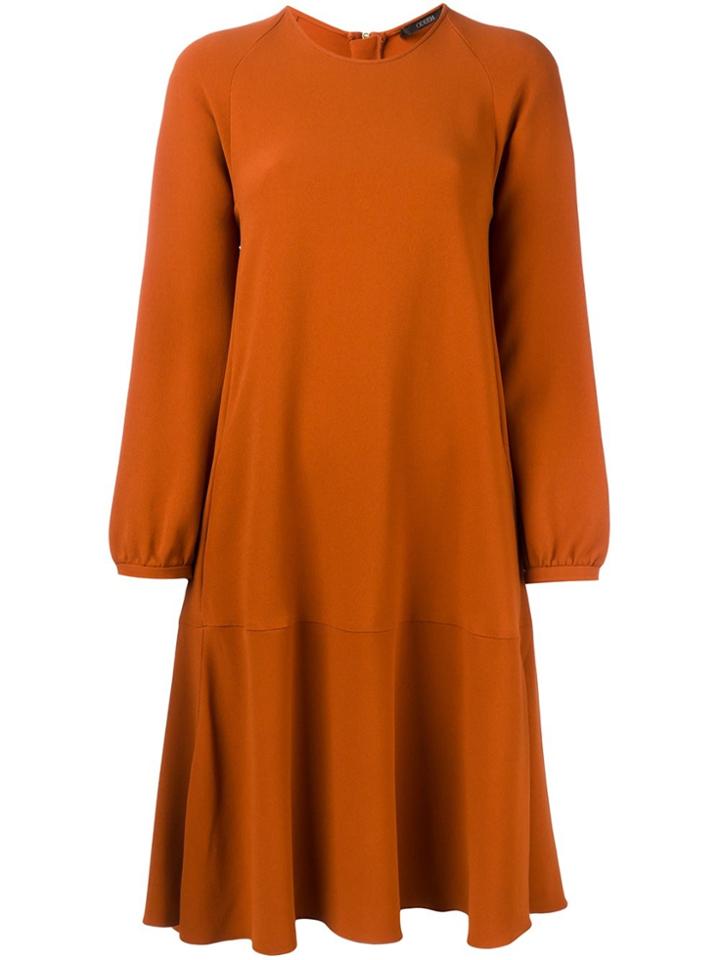 Odeeh Long Sleeve A-line Dress - Yellow & Orange