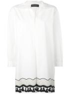 Rossella Jardini - Long Tassel Print Shirt - Women - Cotton - 44, Women's, White, Cotton