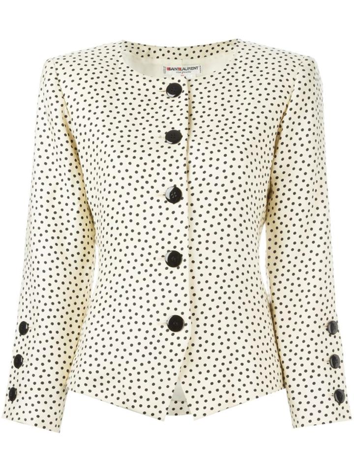Yves Saint Laurent Vintage Dot Print Jacket - Nude & Neutrals