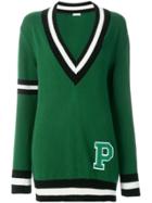 P.a.r.o.s.h. V-neck Striped Sweater - Green